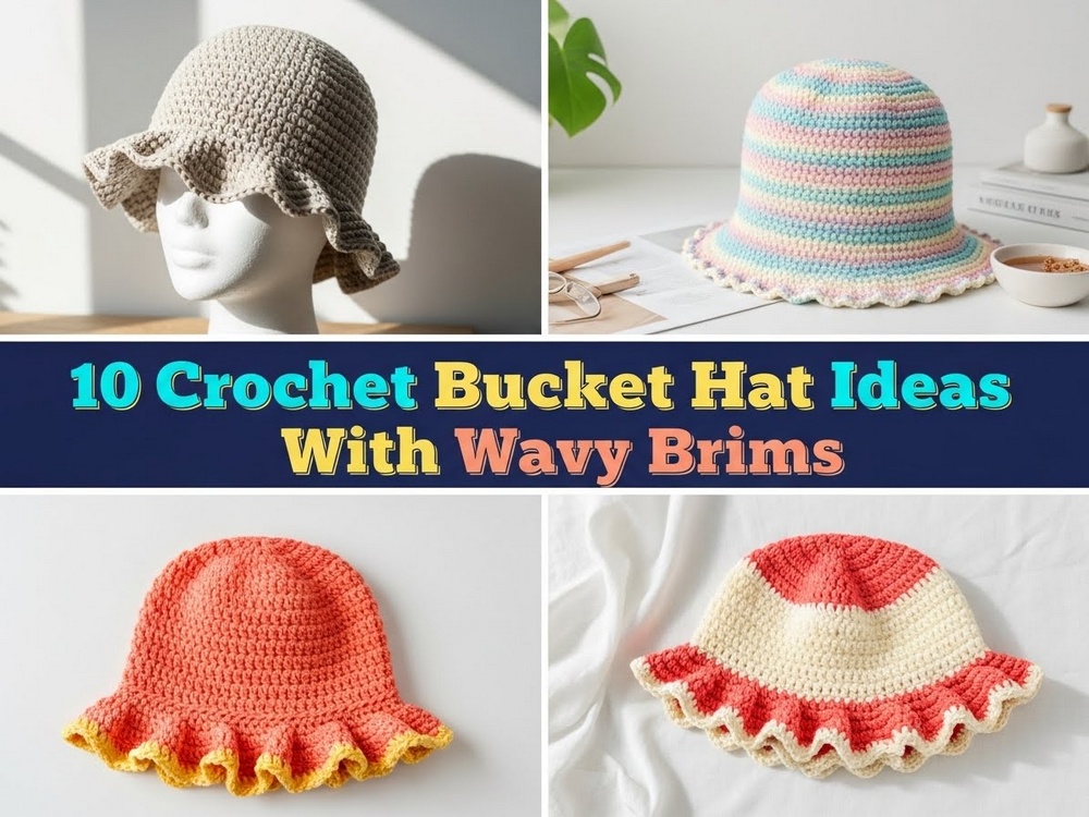 Crochet Bucket Hat Ideas With Wavy Brims
