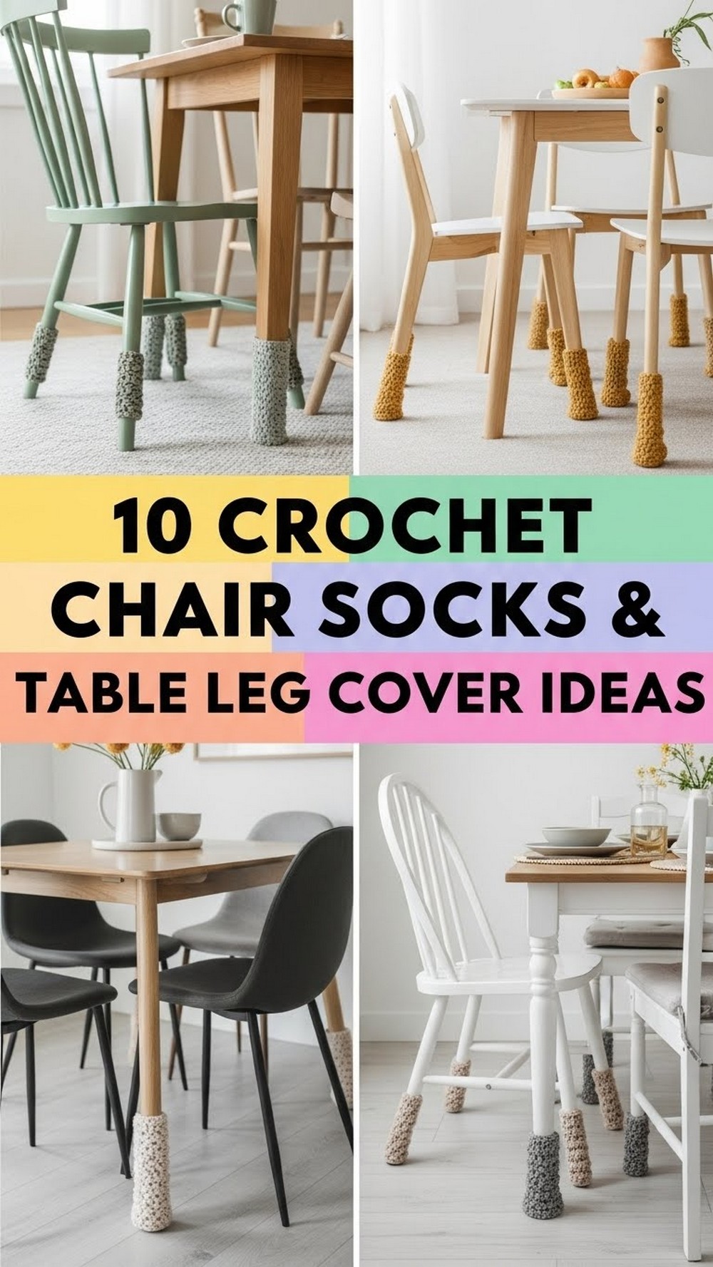 Crochet Chair Socks & Table Leg Cover Ideas