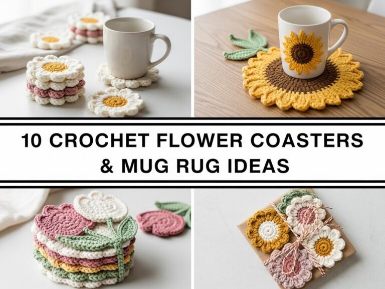 Crochet Flower Coasters & Mug Rug Ideas