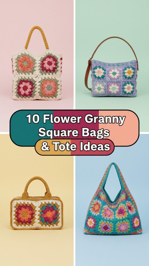 Flower Granny Square Bags & Tote Ideas