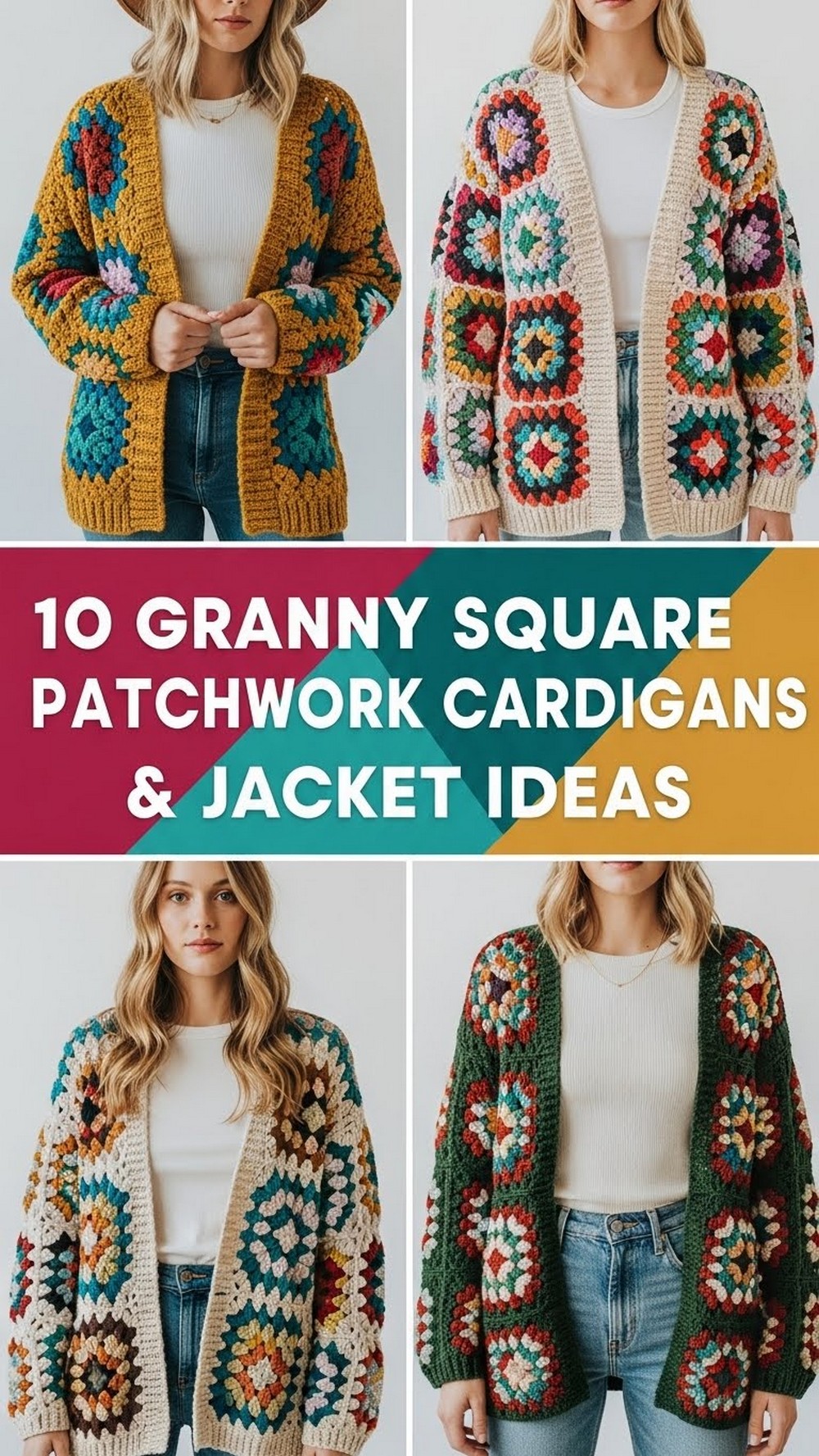 Granny Square Patchwork Cardigans & Jacket Ideas