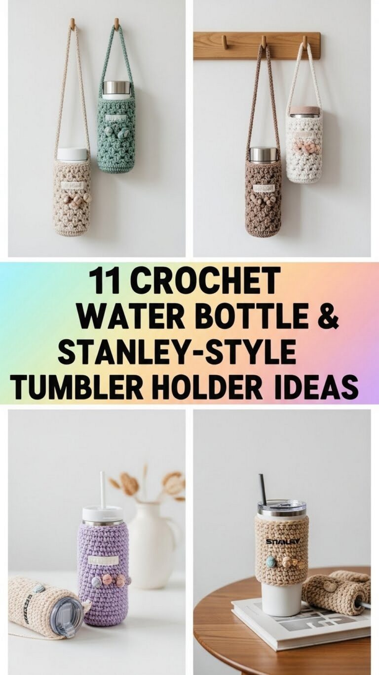 Crochet Water Bottle & Stanley-Style Tumbler Holder Ideas
