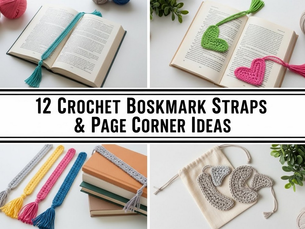 12 Crochet Bookmark Straps & Page Corner Ideas - Cloudy Yarn