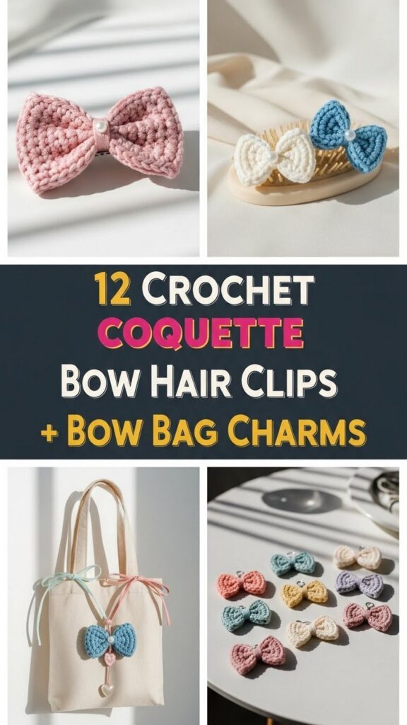 Crochet Coquette Bow Hair Clips + Bow Bag Charms