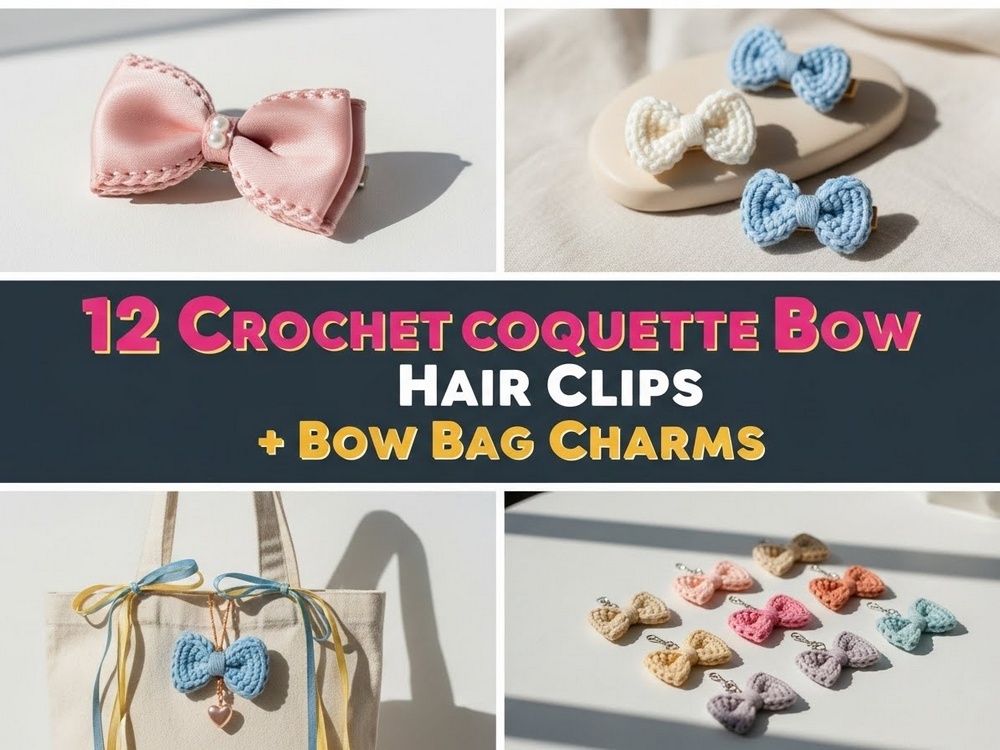 Crochet Coquette Bow Hair Clips + Bow Bag Charms