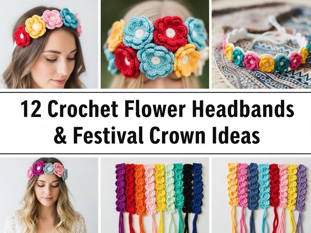 Crochet Flower Headbands & Festival Crown Ideas