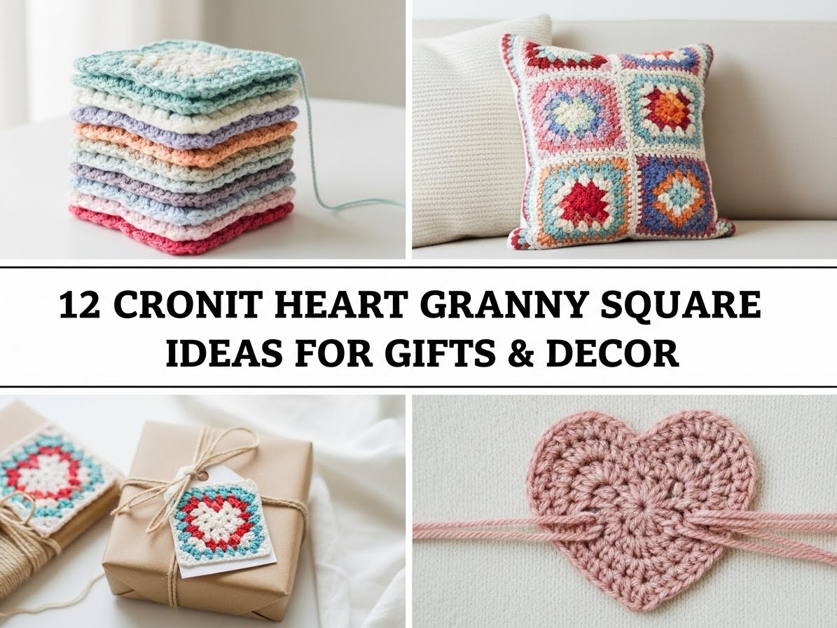 Crochet Heart Granny Square Ideas for Gifts & Decor