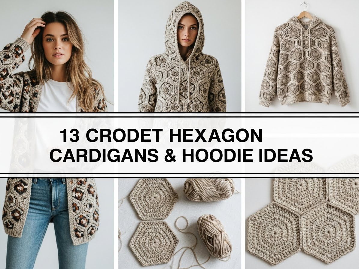 Crochet Hexagon Cardigans & Hoodie Ideas