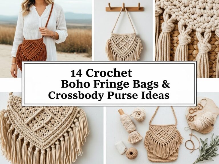 Crochet Boho Fringe Bags & Crossbody Purse Ideas