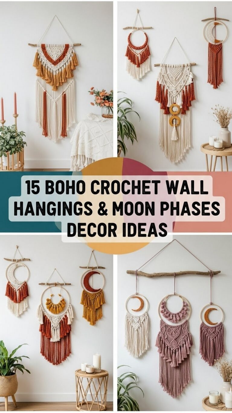 Boho Crochet Wall Hangings & Moon Phases Decor Ideas
