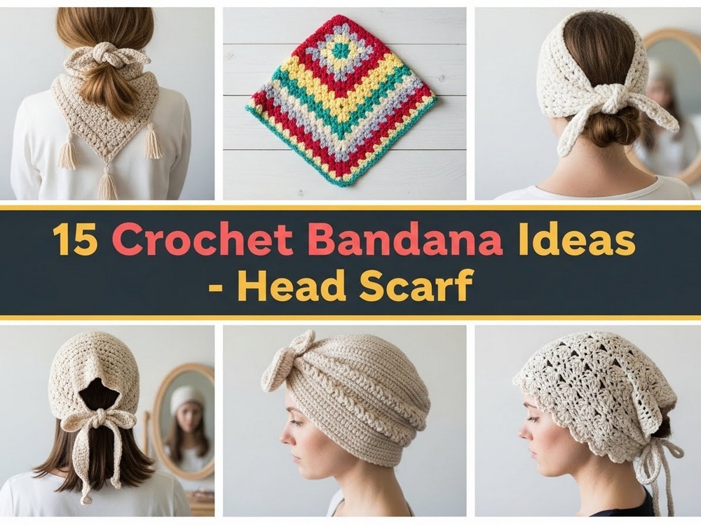 Crochet Bandana Ideas - Head Scarf