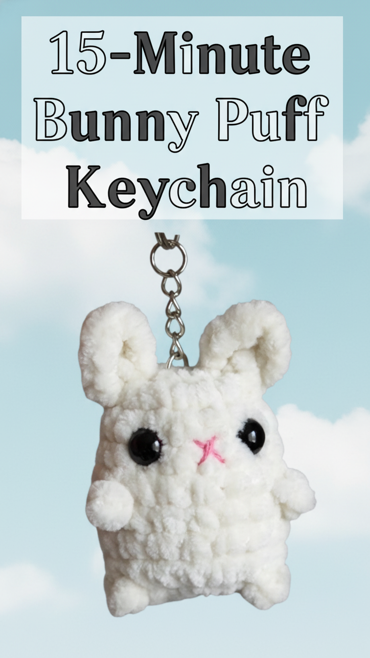 -Minute Bunny Puff Keychain