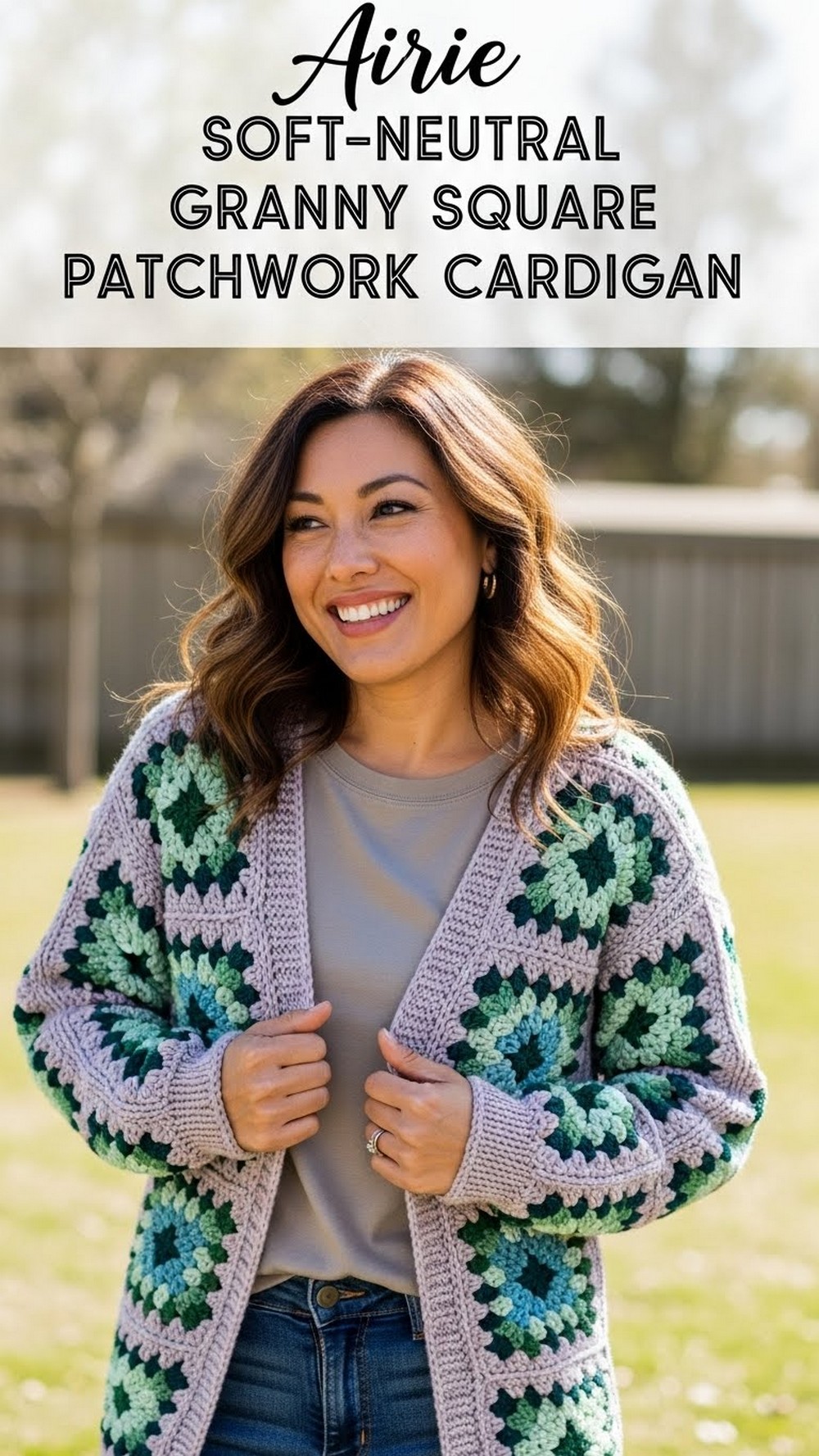 Airie Soft-Neutral Granny Square Patchwork Cardigan