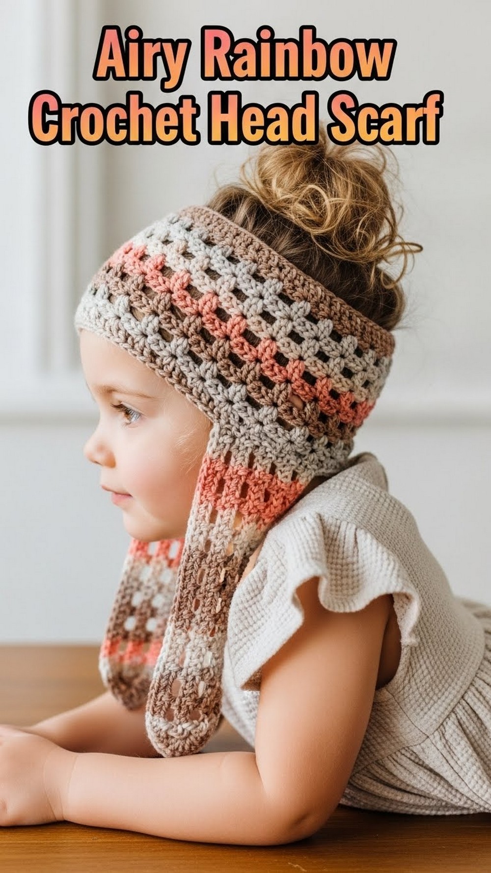 Airy Rainbow Crochet Head Scarf