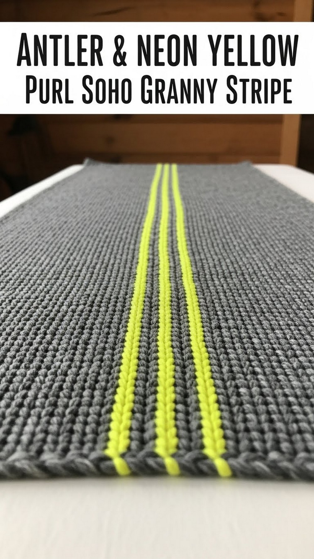 Antler & Neon Yellow Purl Soho Granny Stripe