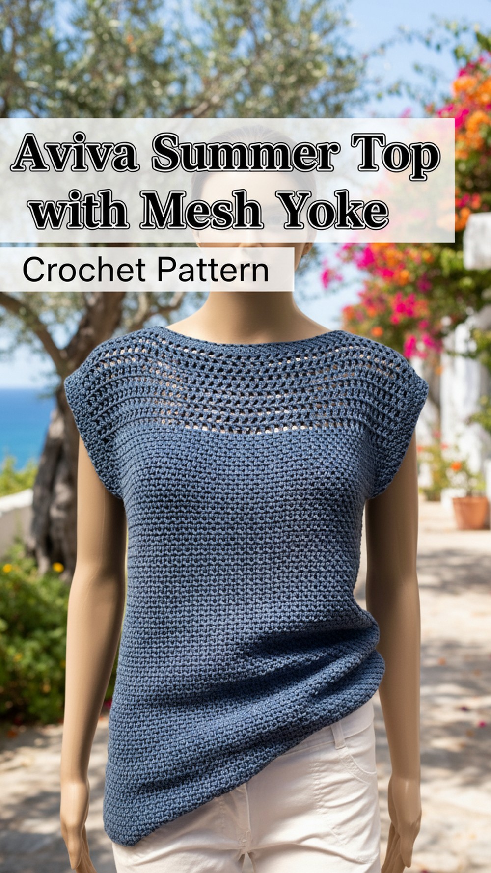 Aviva Summer Top with Mesh Yoke