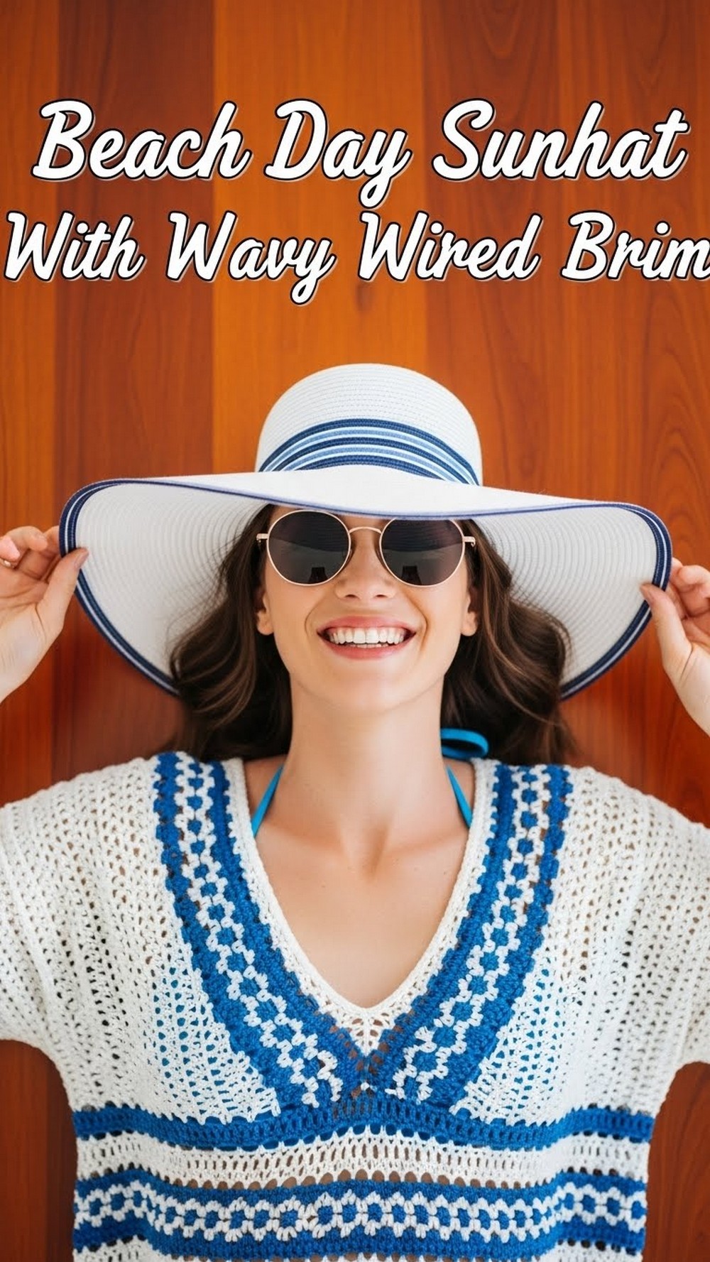 Beach Day Sunhat With Wavy Wired Brim