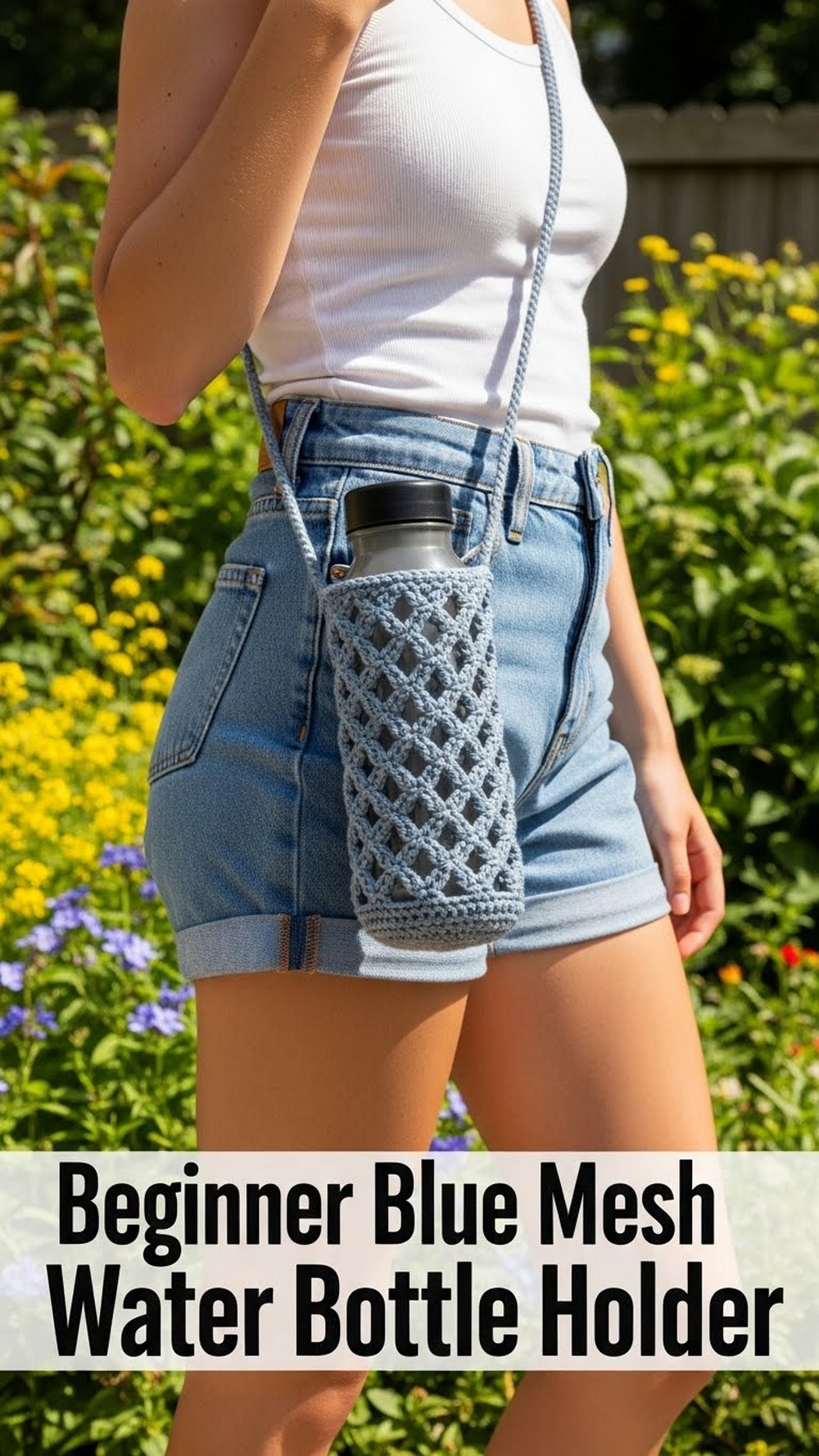 Beginner Blue Mesh Water Bottle Holder