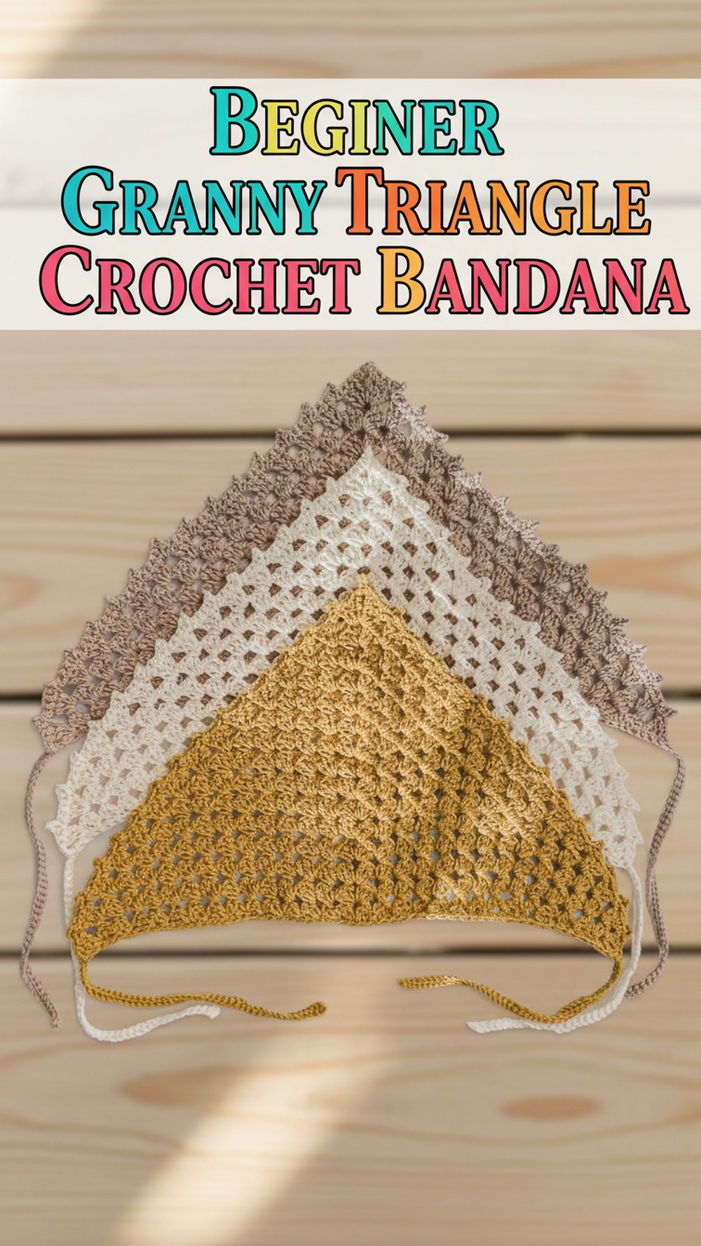 Beginner Granny Triangle Crochet Bandana