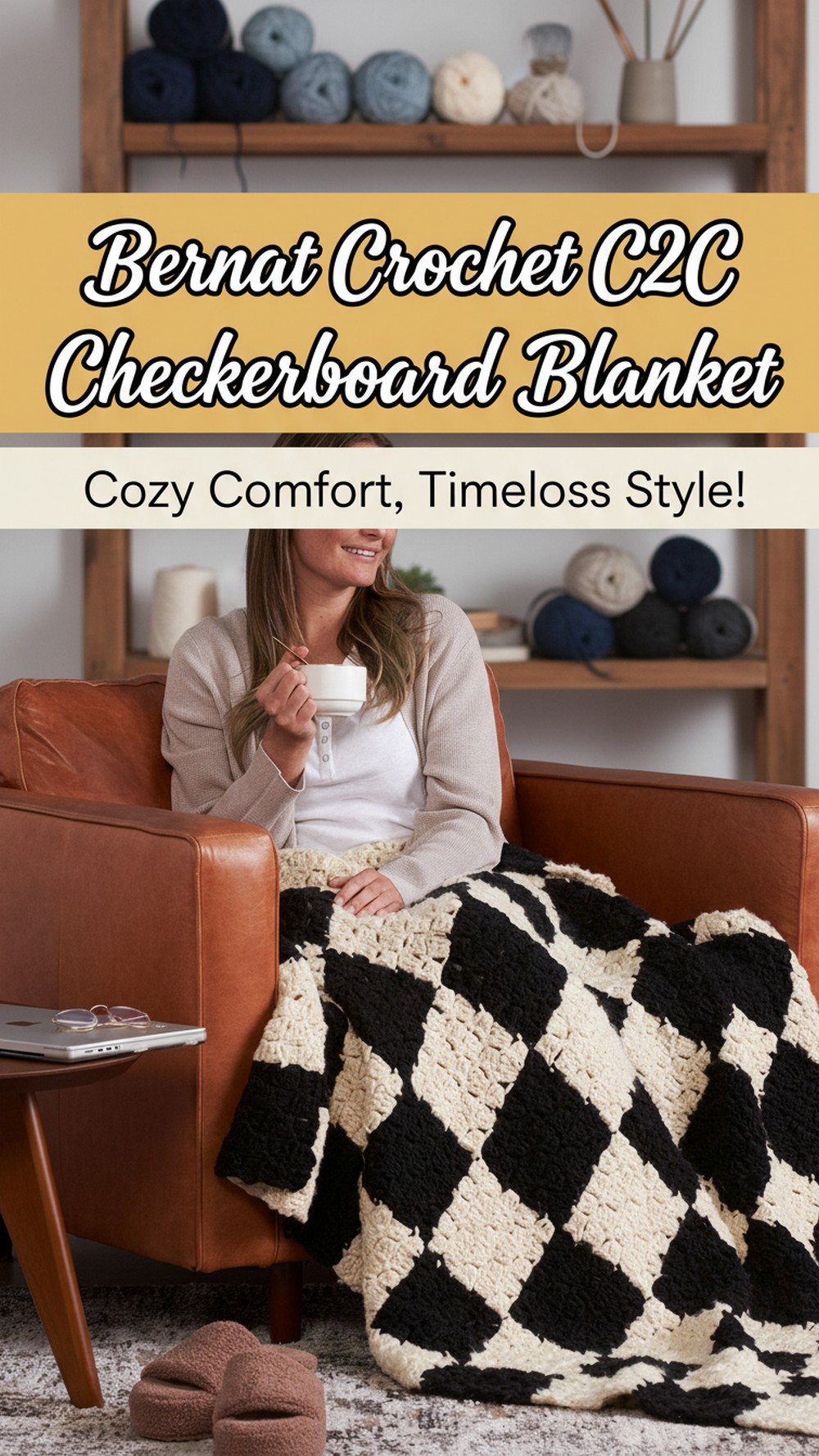 Bernat Crochet CC Checkerboard Blanket