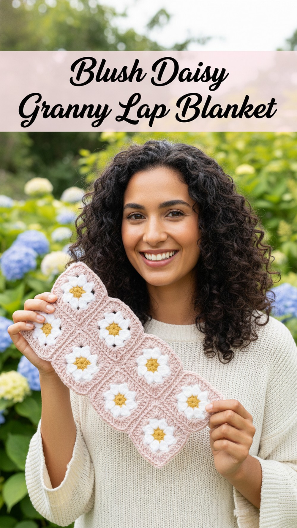 Blush Daisy Granny Lap Blanket
