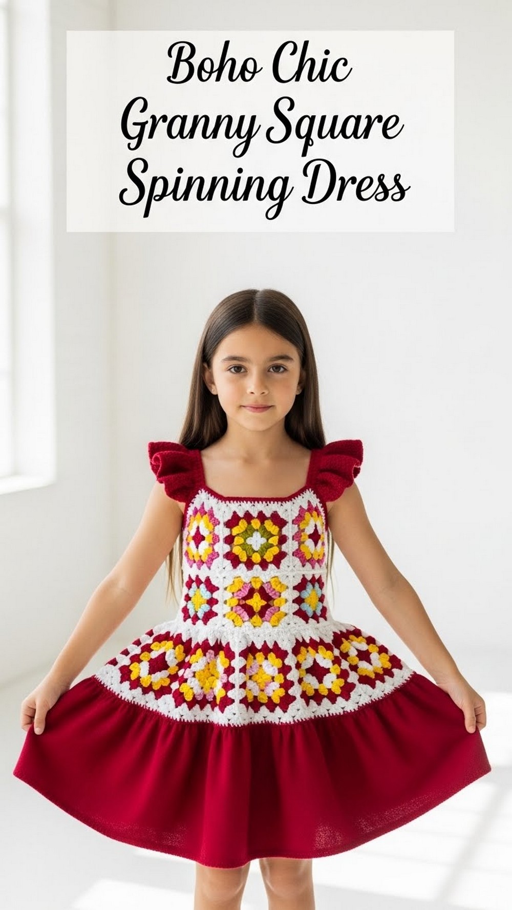 Boho Chic Granny Square Spinning Dress
