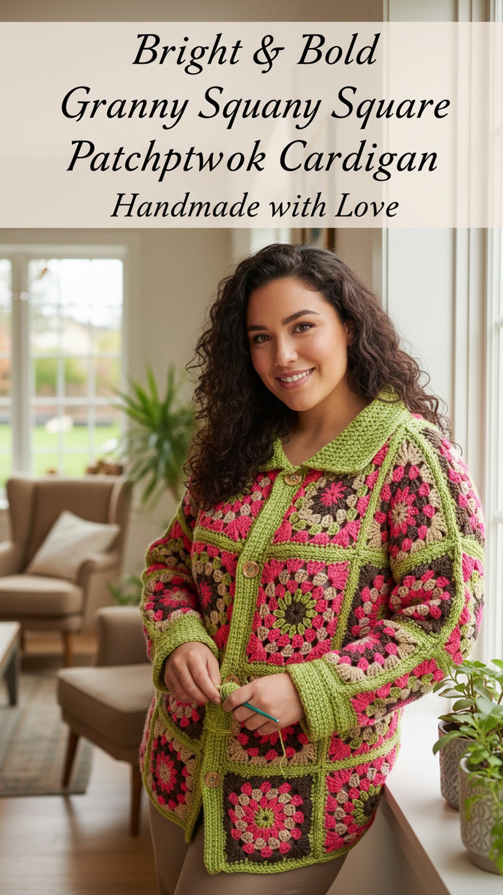 Bright & Bold Granny Square Patchwork Cardigan
