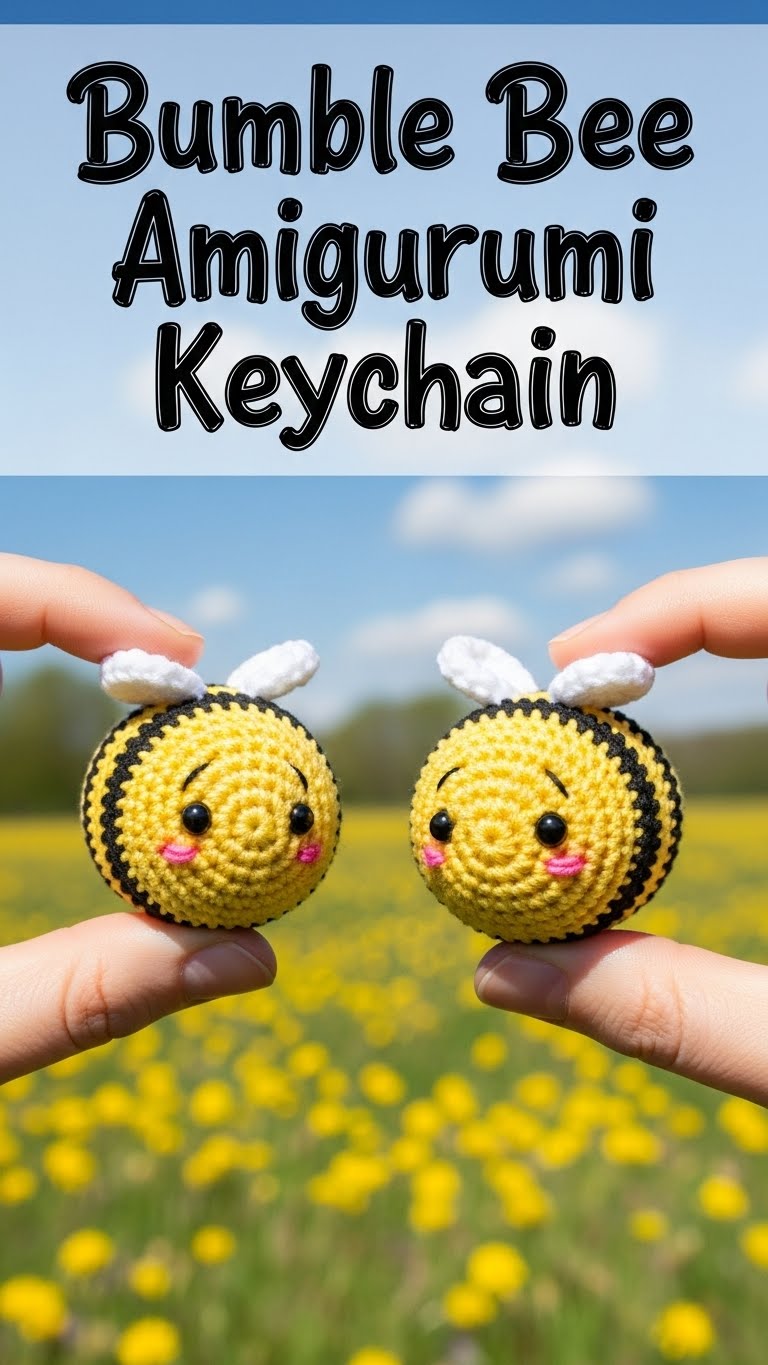 Bumble Bee Amigurumi Keychain