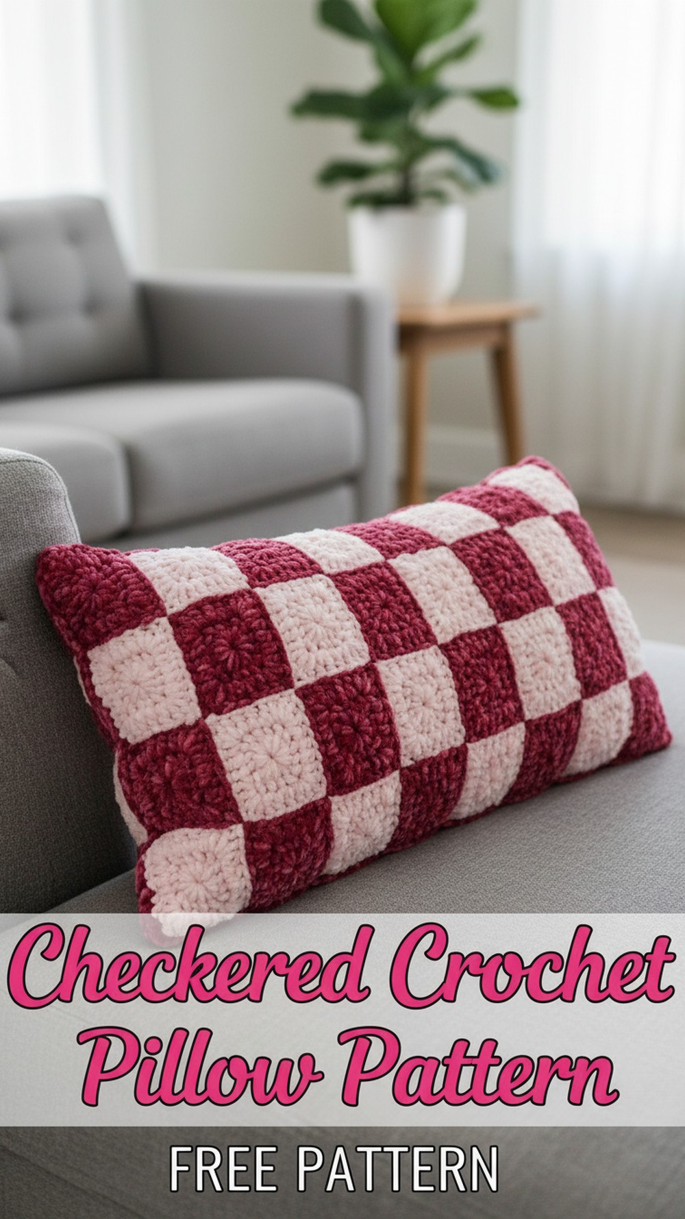 Checkered Crochet Pillow Pattern