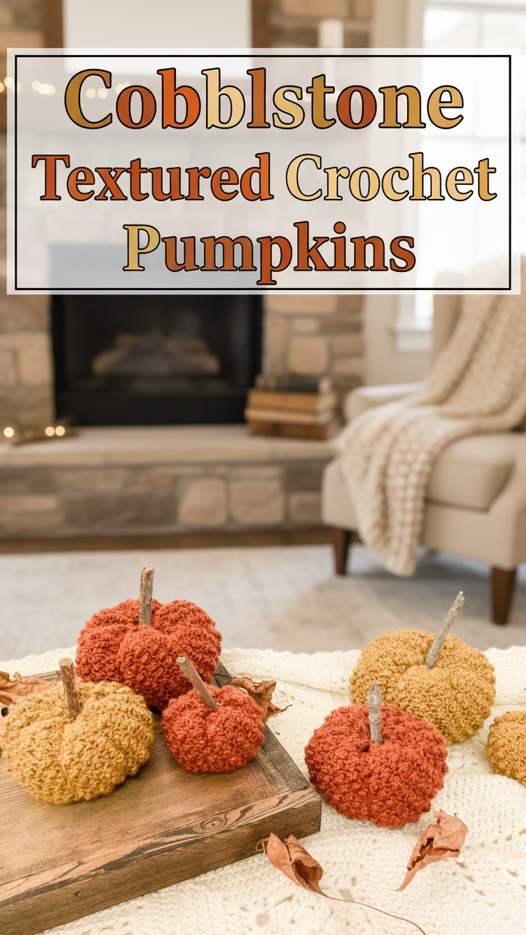 Cobblestone Textured Crochet Pumpkins