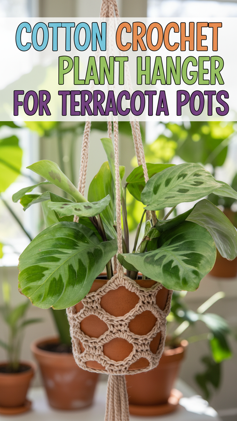 Cotton Crochet Plant Hanger for Terracotta Pots