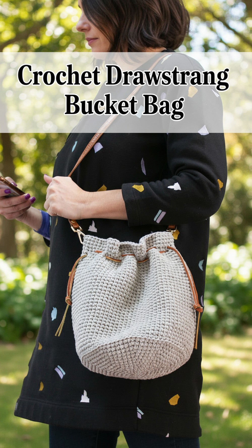 Crochet Drawstring Bucket Bag