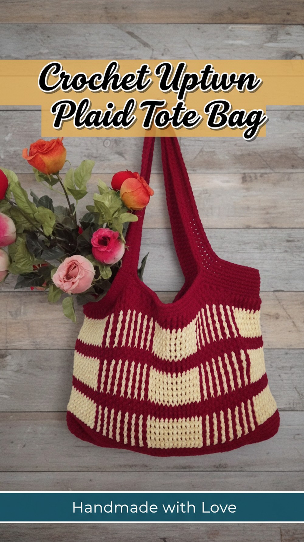 Crochet Uptown Plaid Tote Bag