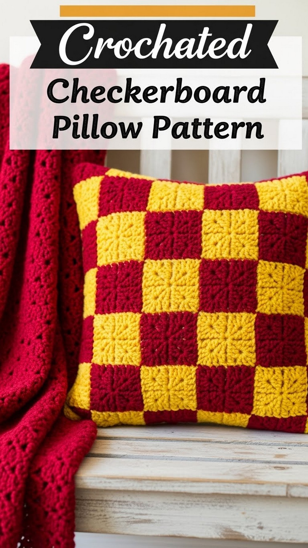 Crocheted Checkerboard Pillow Pattern
