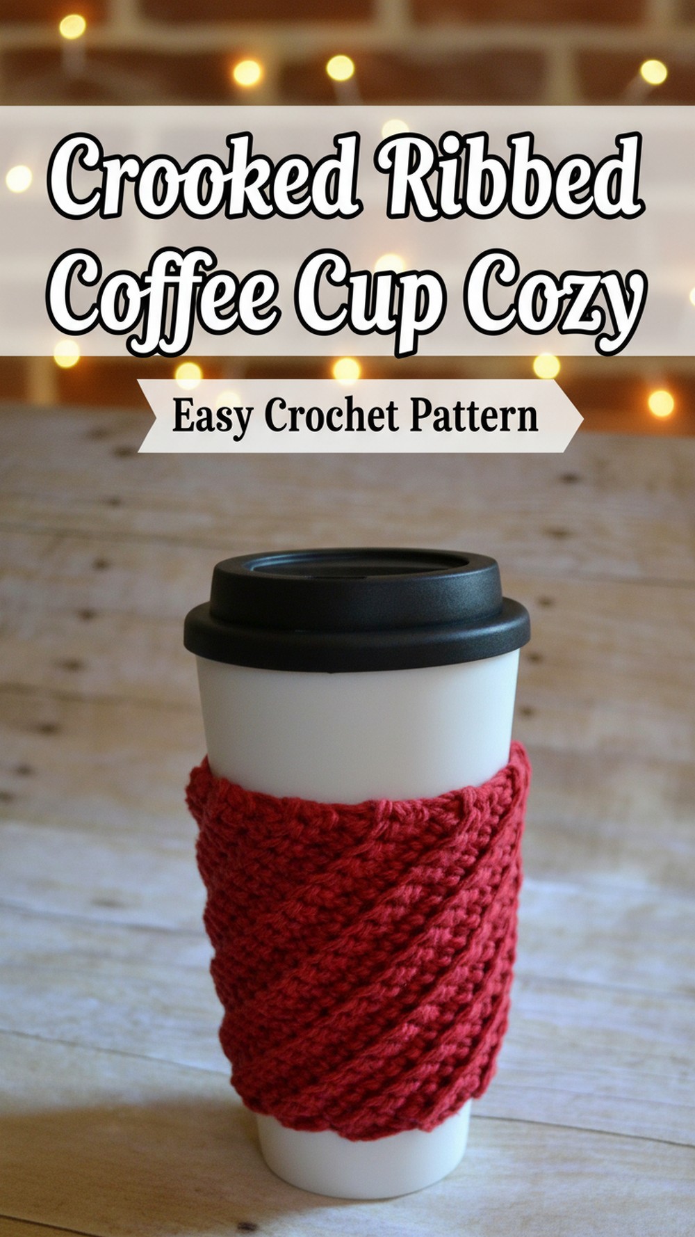Crooked Ribbed Coffee Cup Cozy