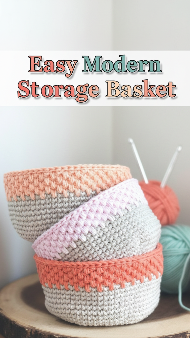 Easy Modern Crochet Storage Basket
