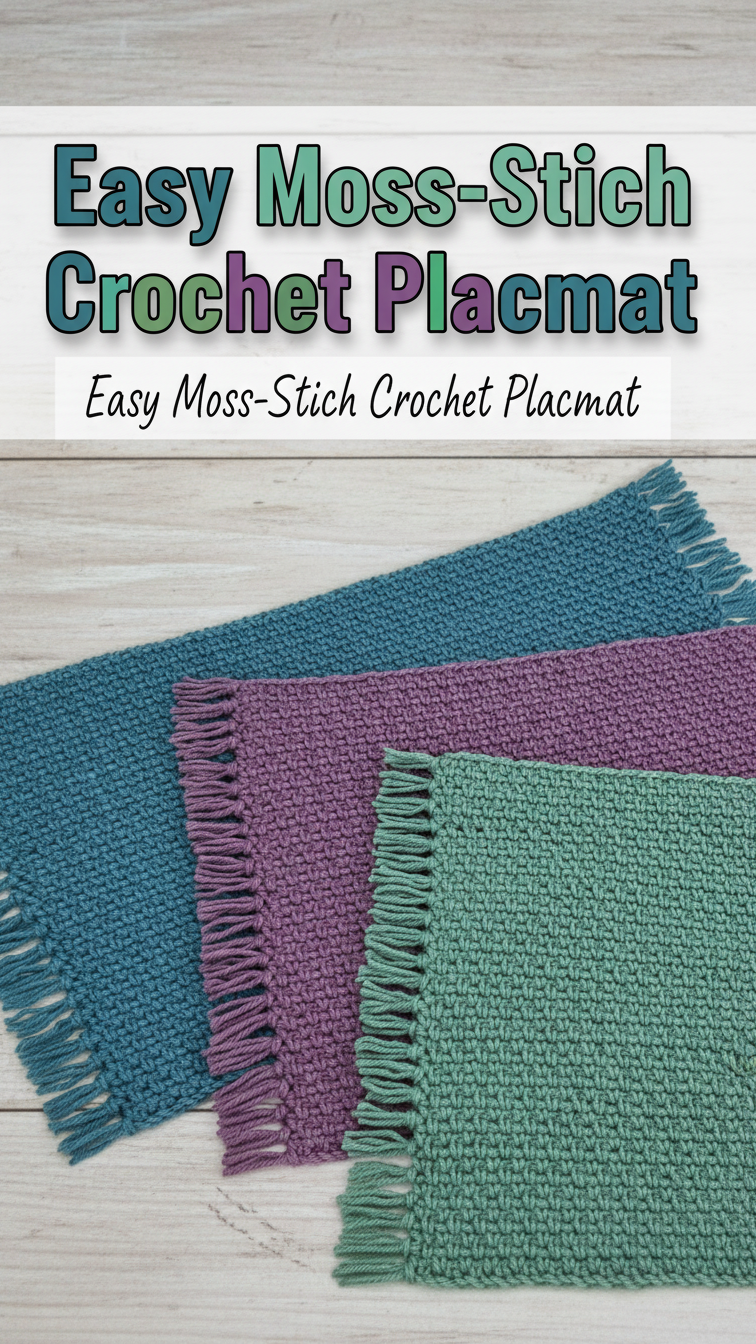 Easy Moss-Stitch Crochet Placemat