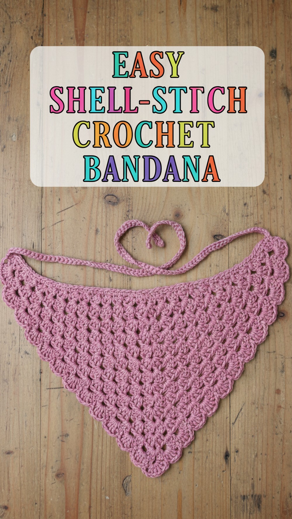 Easy Shell-Stitch Crochet Bandana
