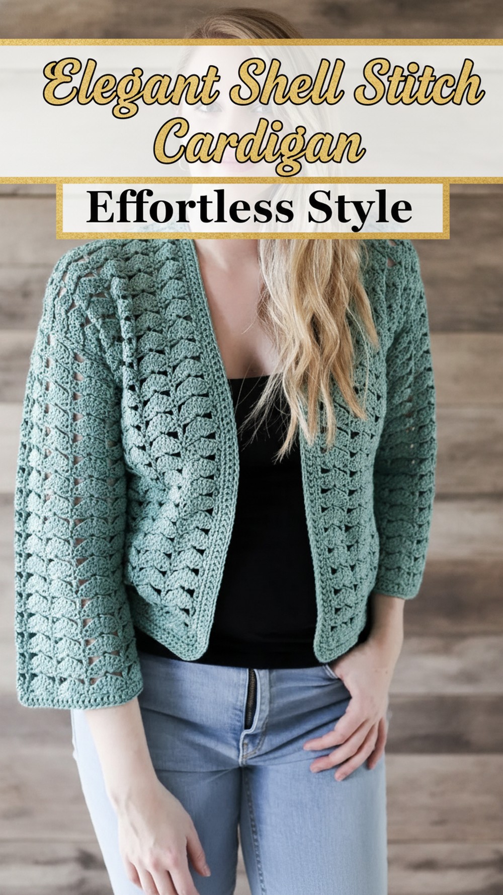 Elegant Shell Stitch Cardigan