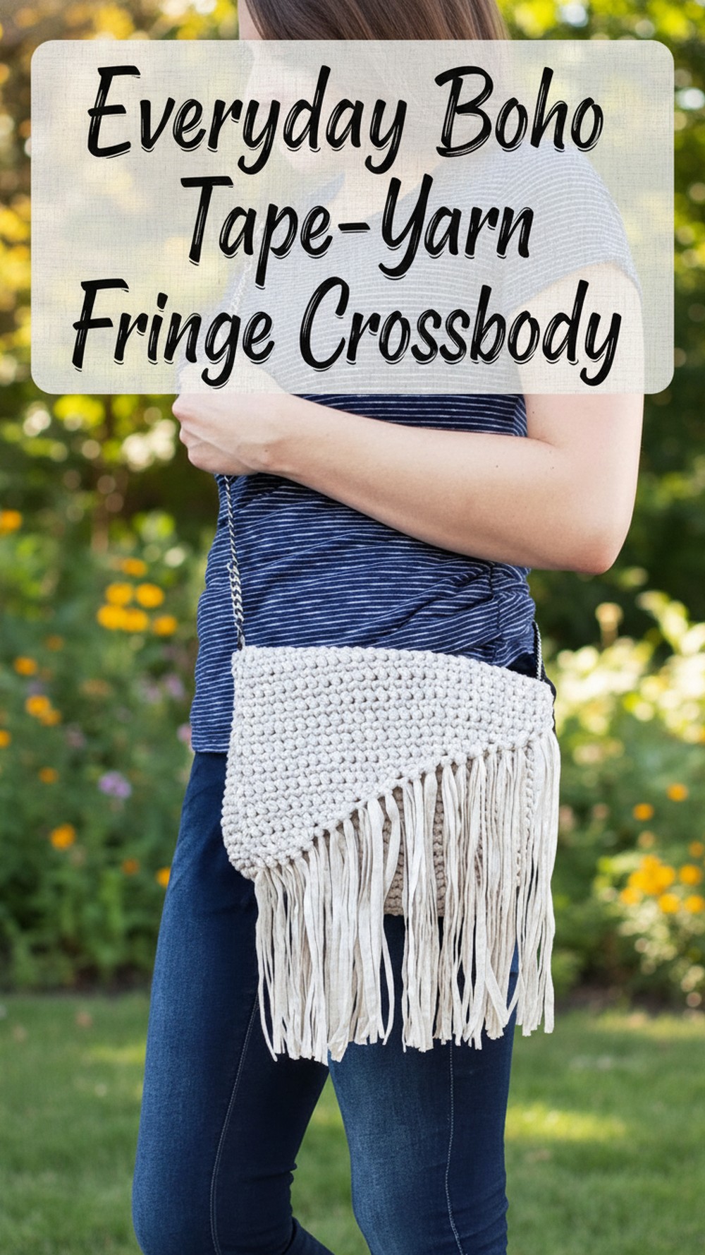 Everyday Boho Tape-Yarn Fringe Crossbody
