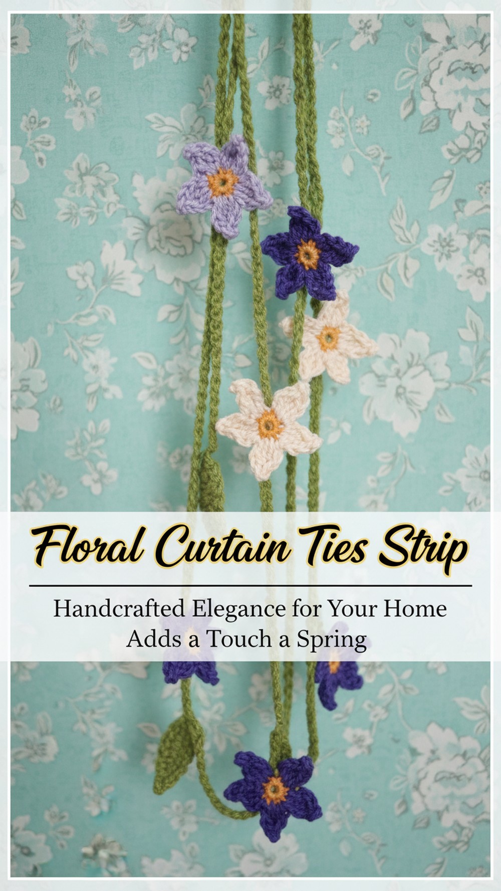 Floral Curtain Ties Strip