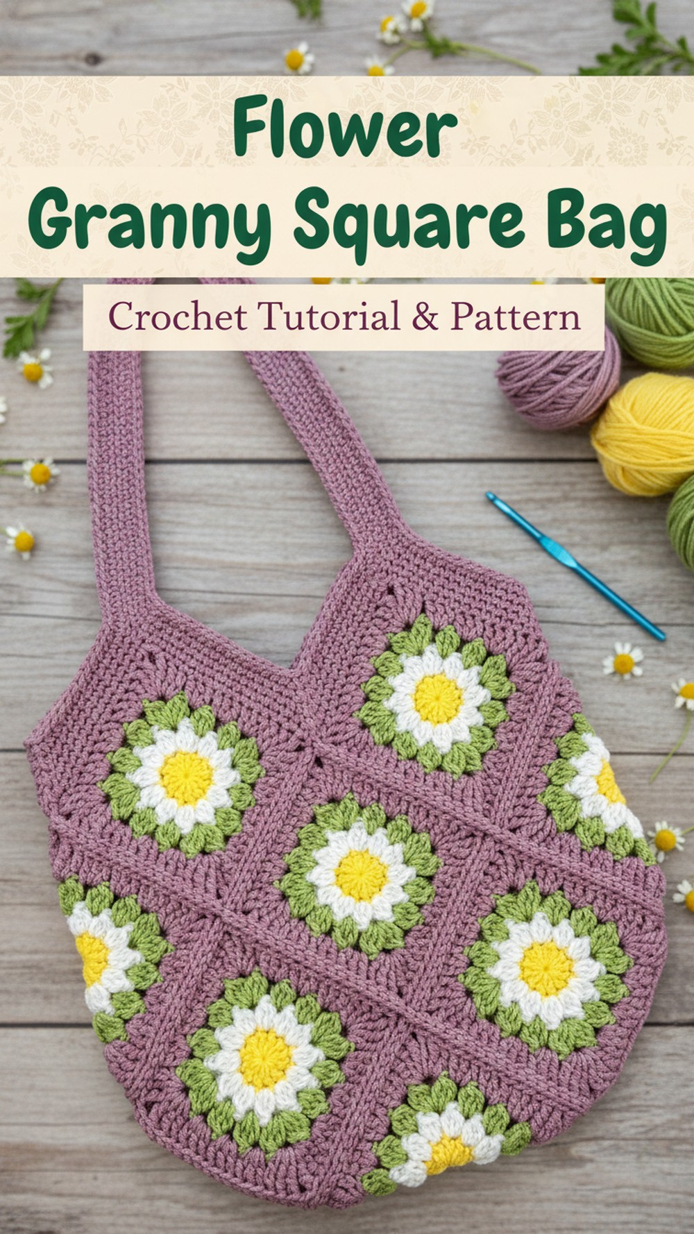 Flower Granny Square Bag
