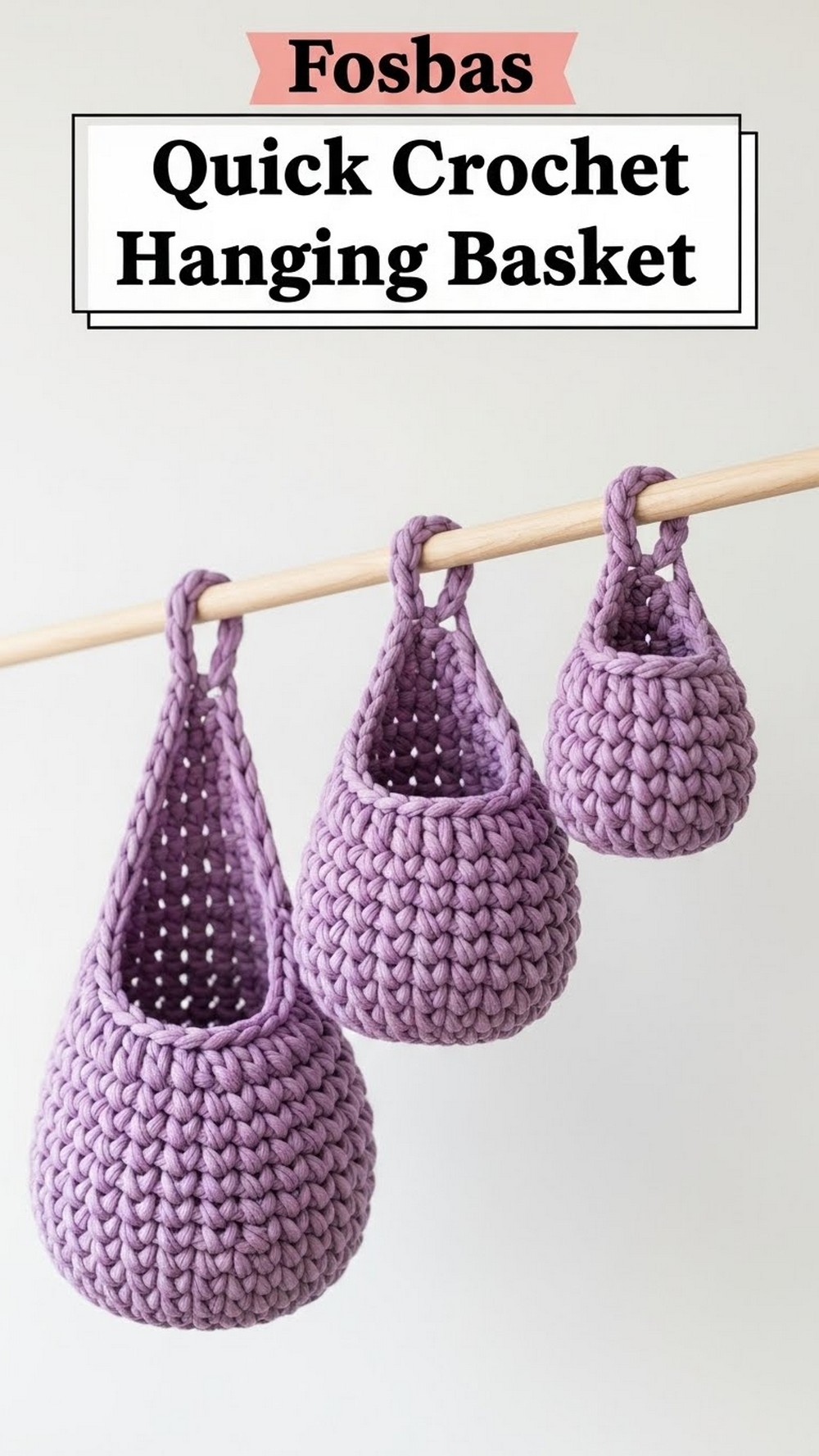 Fosbas Quick Crochet Hanging Basket