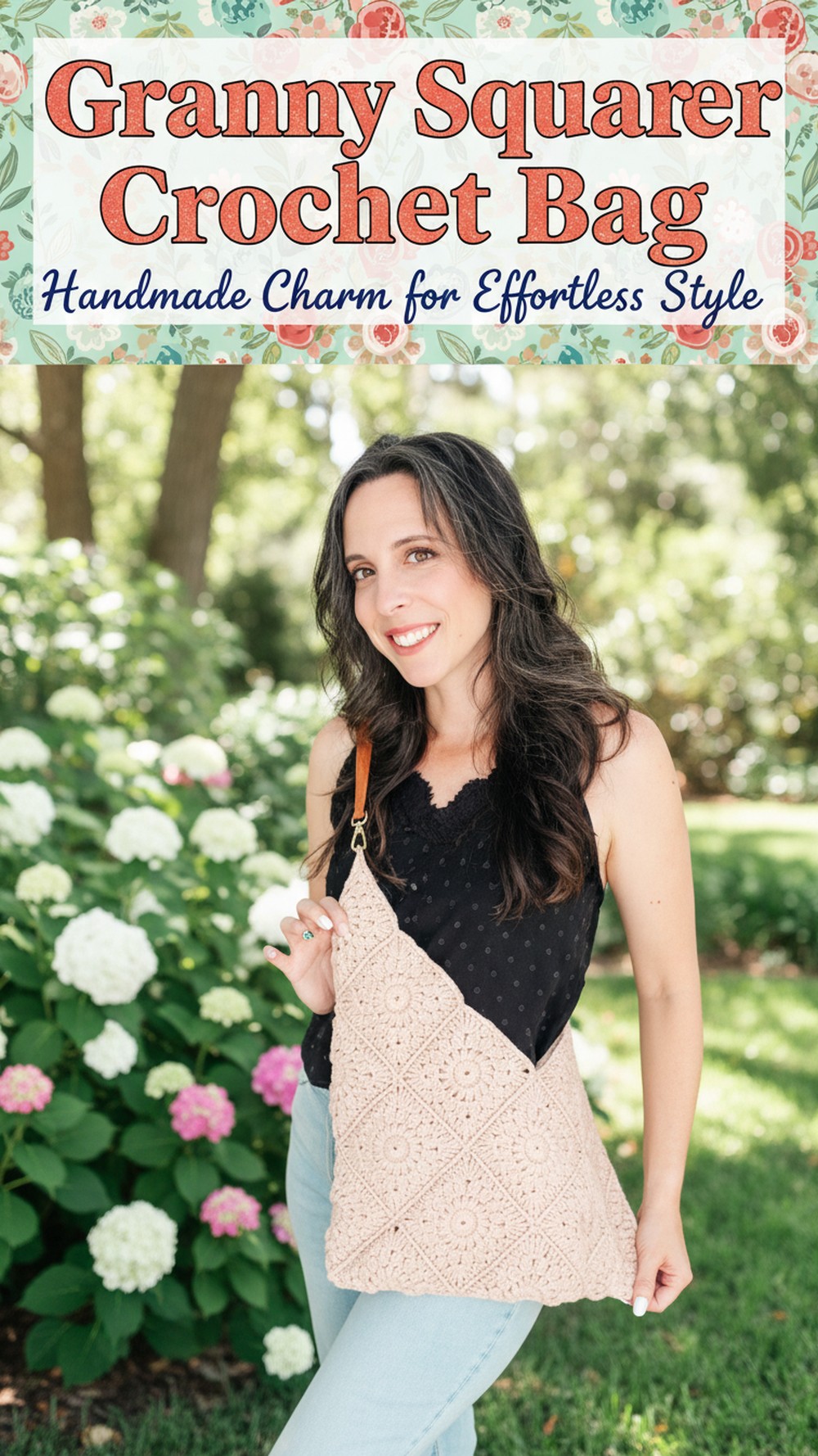 Granny Square Flower Crochet Bag