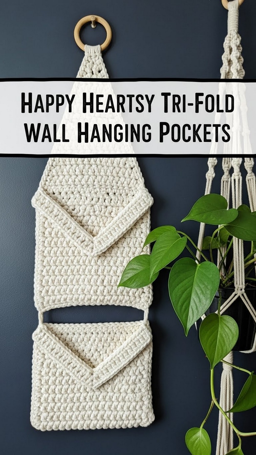 Happy Heartsy Tri-Fold Wall Hanging Pockets