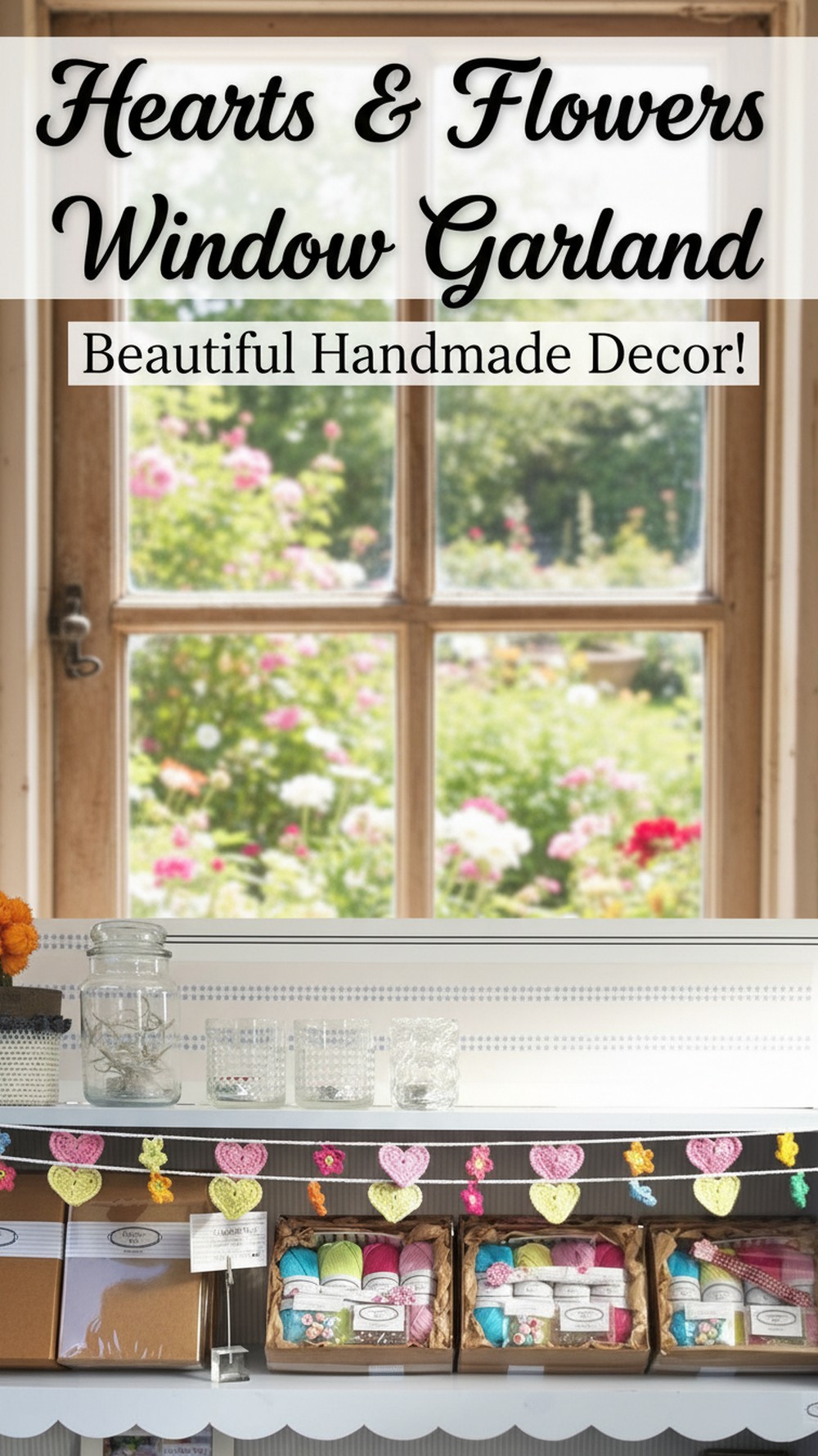 Hearts & Flowers Window Garland