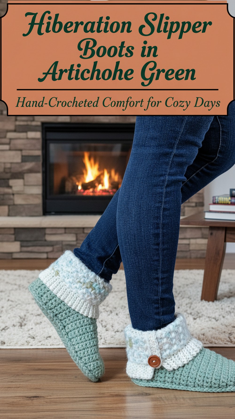 Hibernation Slipper Boots in Artichoke Green