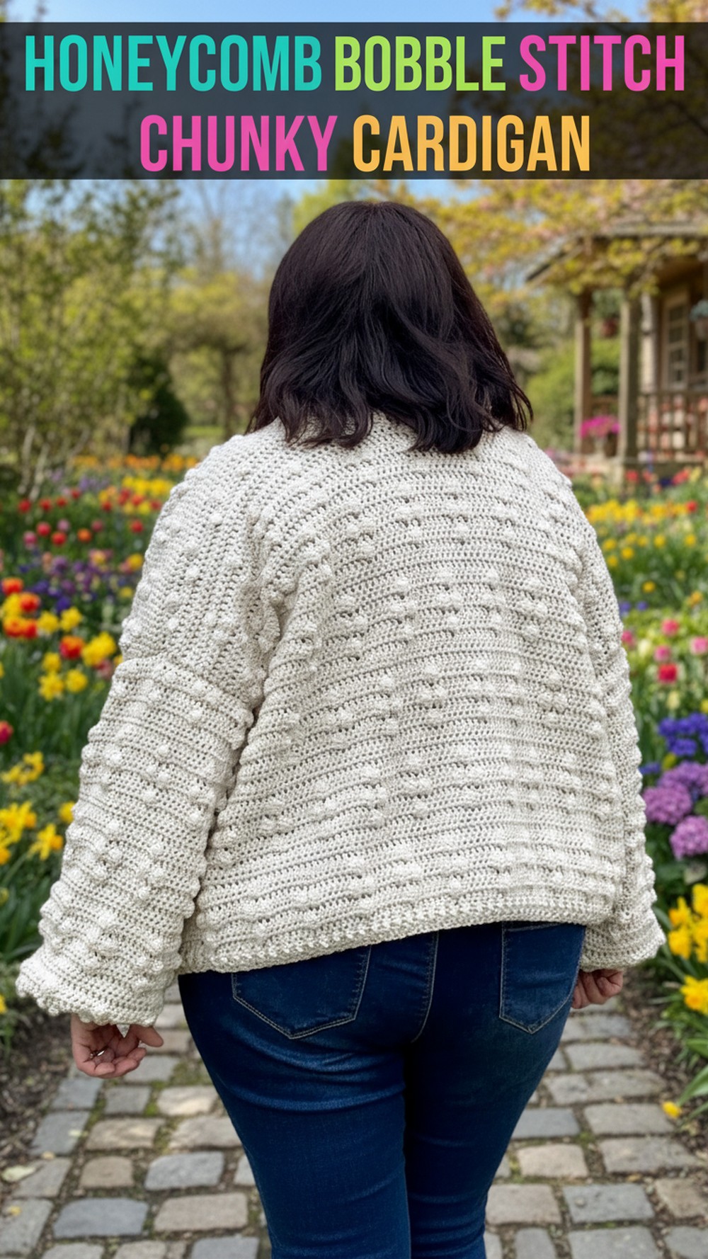 Honeycomb Bobble Stitch Chunky Cardigan
