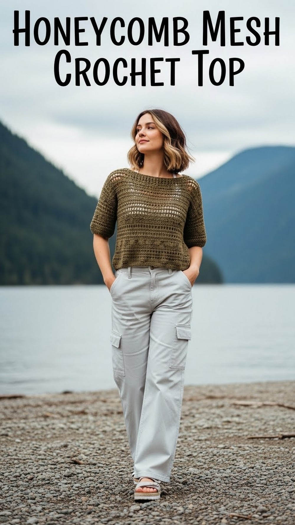 Honeycomb Mesh Crochet Top