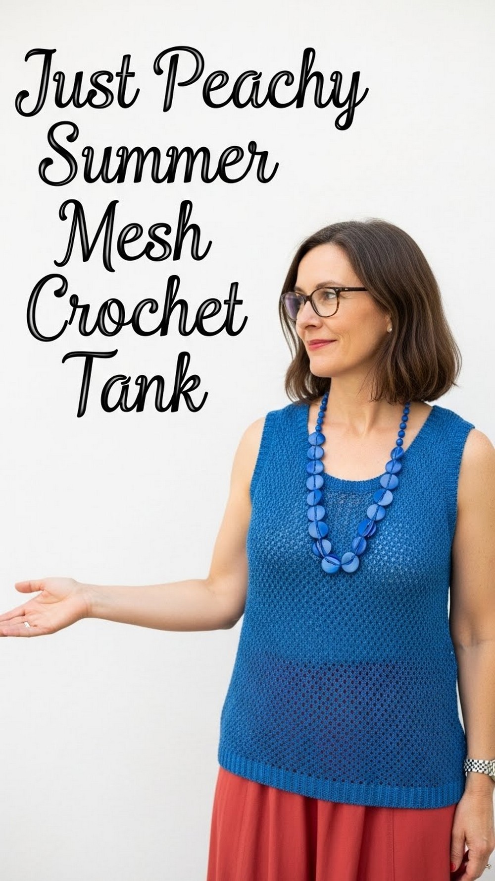 Just Peachy Summer Mesh Crochet Tank